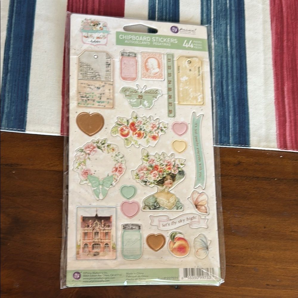 Prima Chipboard Stickers - Multicolor 44 items NEW